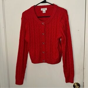 Jessica Simpson crop cardigan sweater medium red